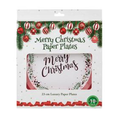 Christmas Paper Plates, 10 Piece 23cm